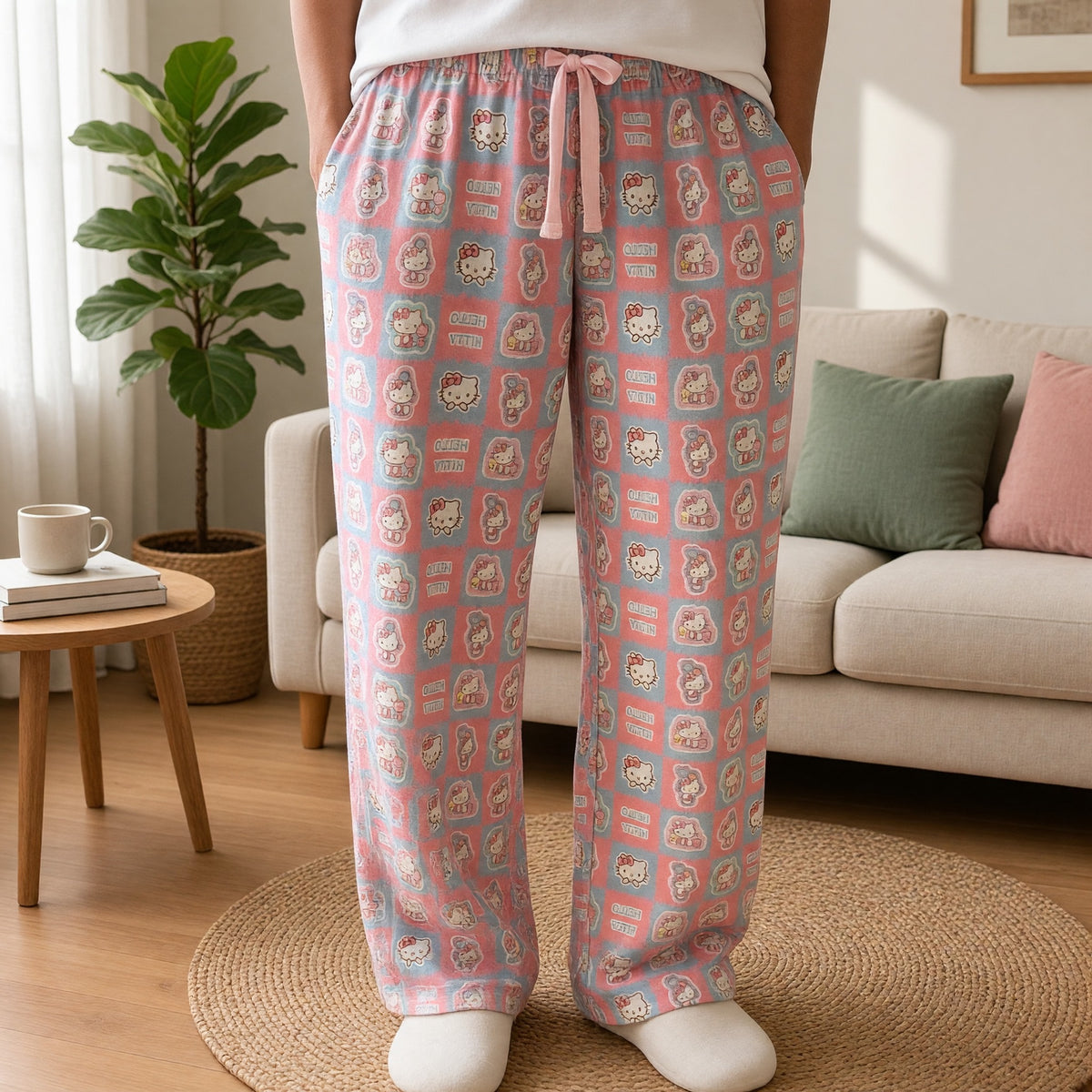 Hello Kitty Wide-Leg Lounge Pants