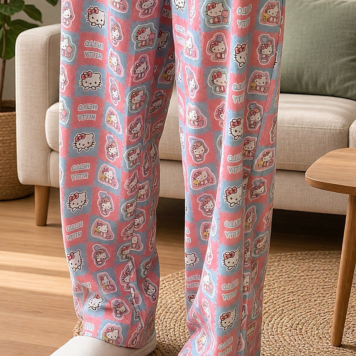 Hello Kitty Wide-Leg Lounge Pants