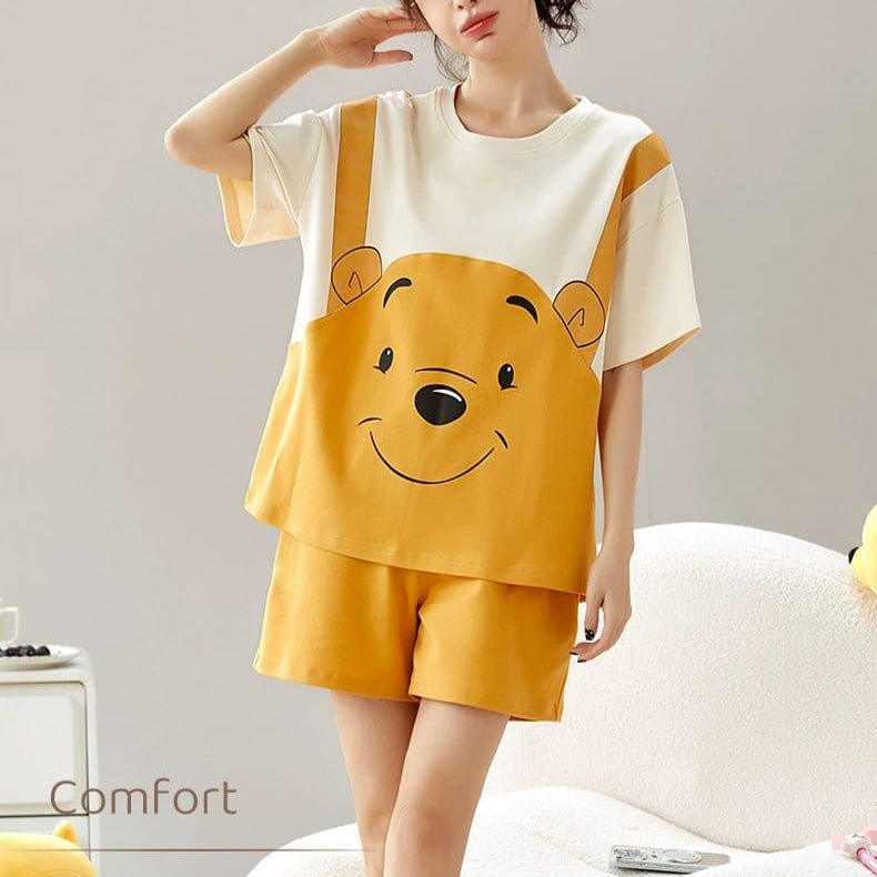 Honeybear Built - In Bra PJ Set – Winnie Mood Edition - Zero Bra