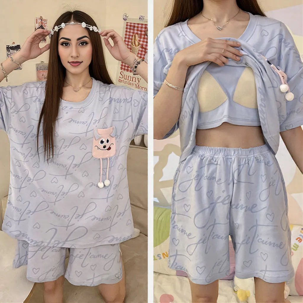 Je T’aime Monster PJ Set – With Padded Charm - Zero Bra