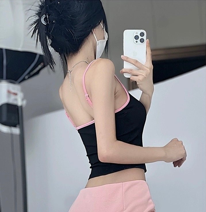 Kawaii Charm Built - In Bra Crop Top – Playful & Cute - Zero Bra