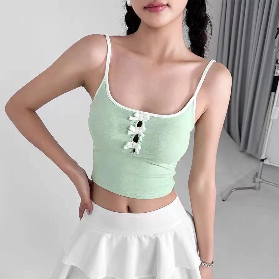 Kawaii Charm Built - In Bra Crop Top – Playful & Cute - Zero Bra