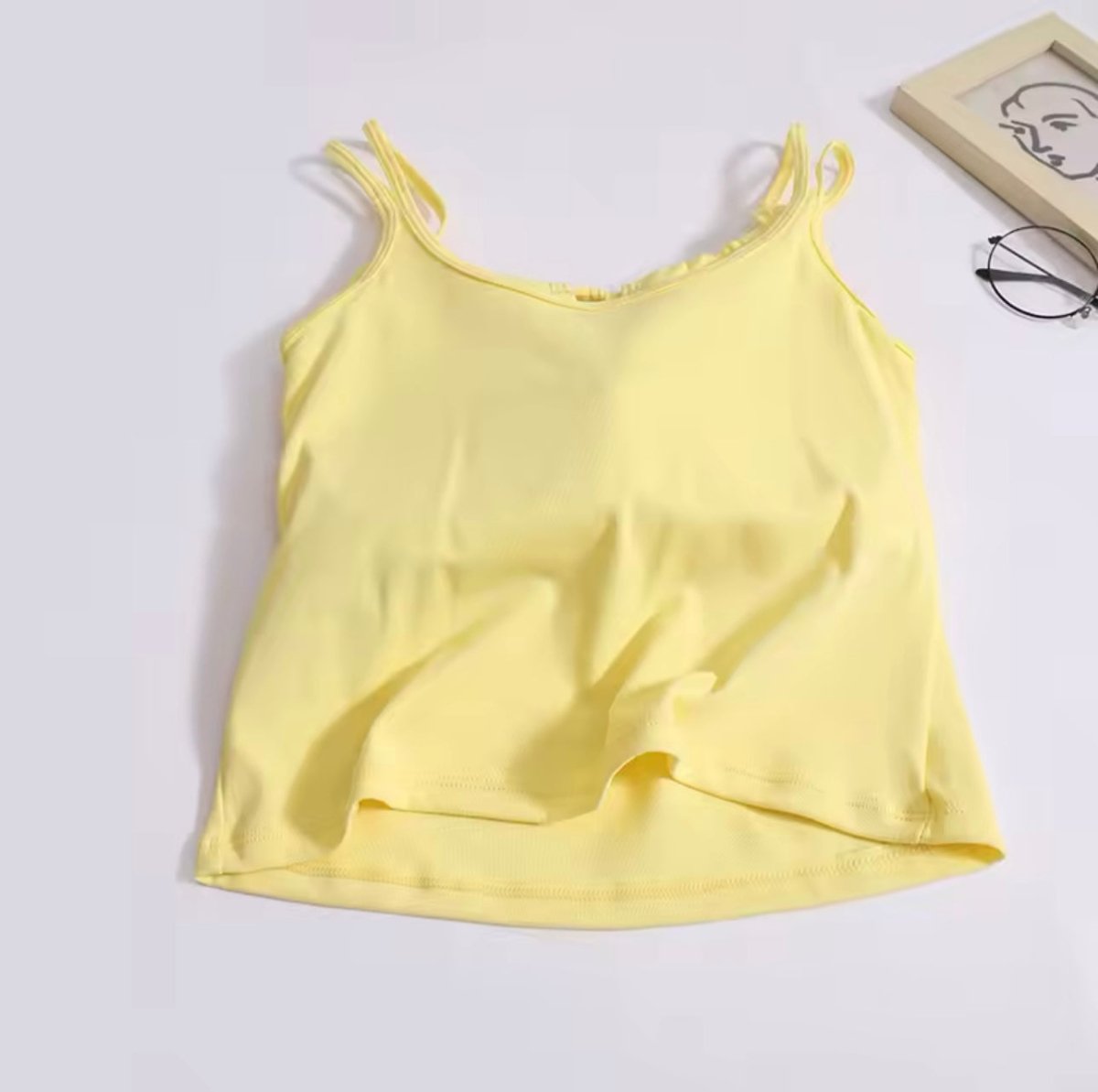 Kawaii Ribbon Strap Built - In Bra Cami – Cute & Comfy - Zero Bra