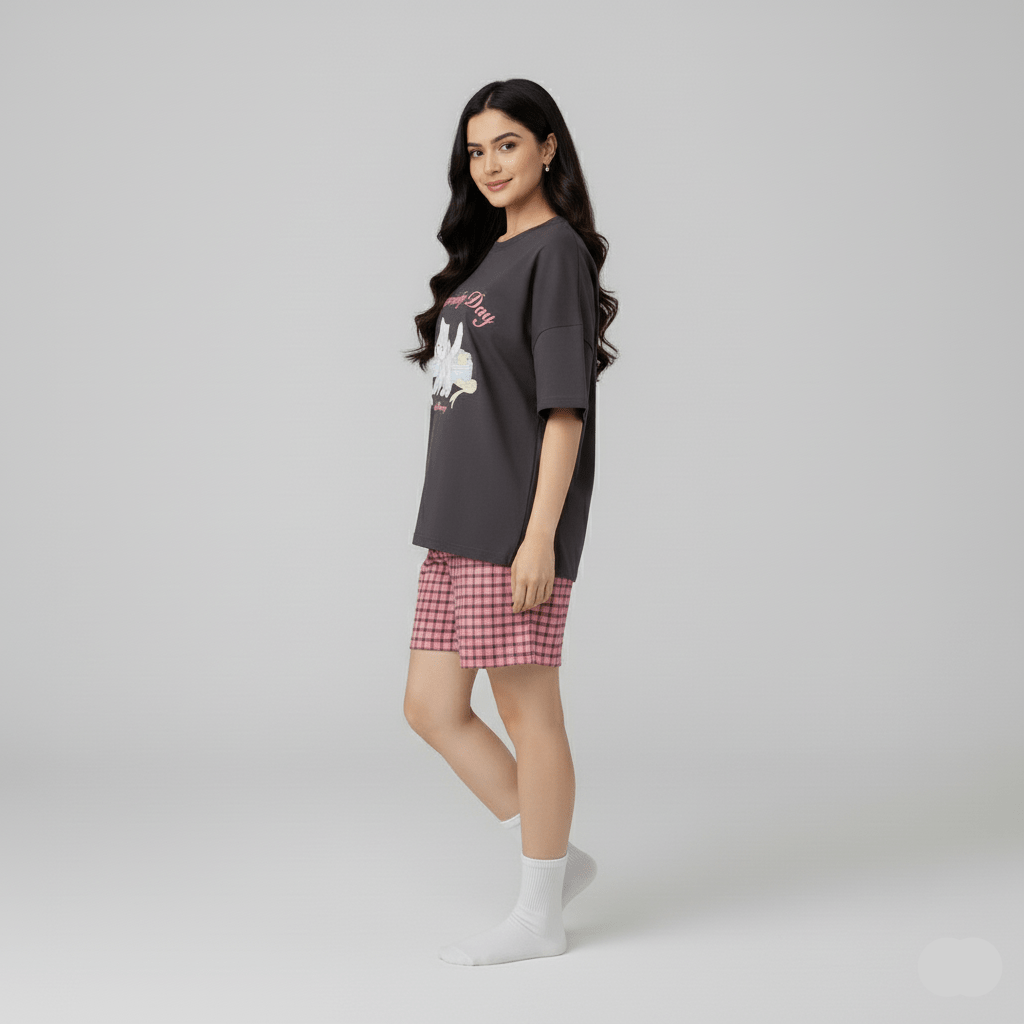 Kitty Charm PJ Set – With Padded Sweetness - Zero Bra