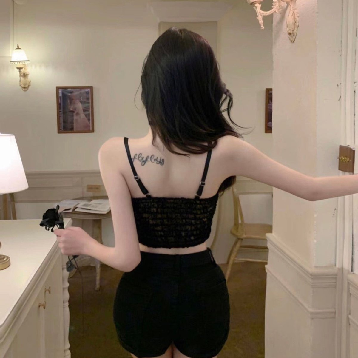 Lace Bow Built - In Bra Top β Sultry & Elegant - Zero Bra