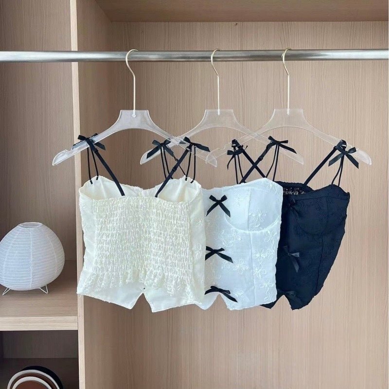 Lace Bow - Tie Built - In Bra Corset Top - Zero Bra