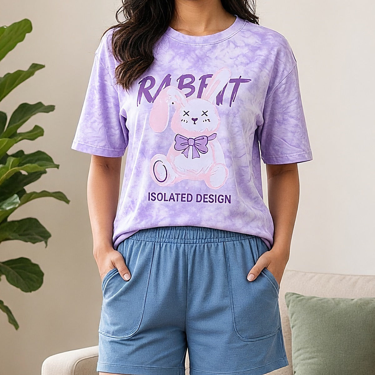 Lavender Bunny Breeze Padded Night Suit