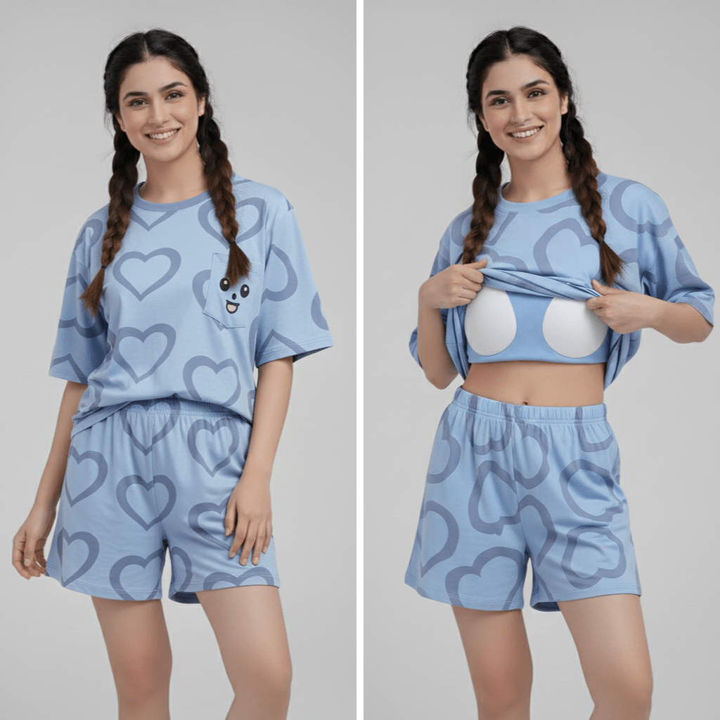 Lavender Love PJ Set – With Padded Comfort - Zero Bra