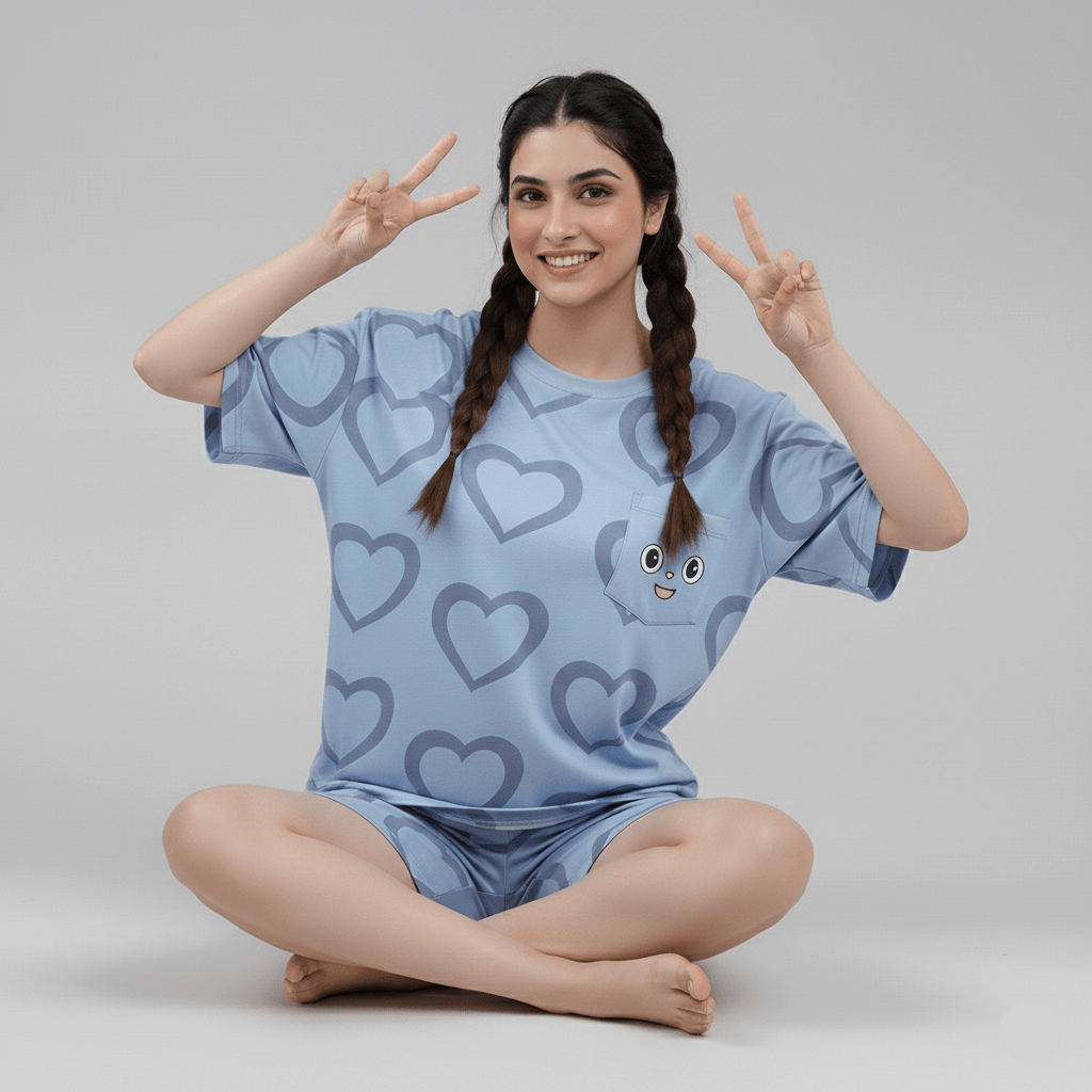 Lavender Love PJ Set β With Padded Comfort - Zero Bra