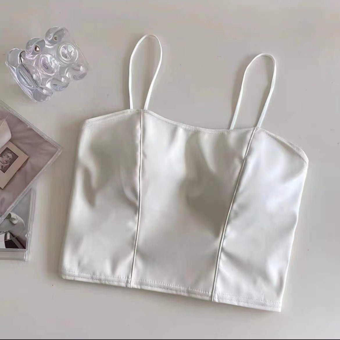 Luxe Faux Leather Corset Top – Bold & Chic - Zero Bra