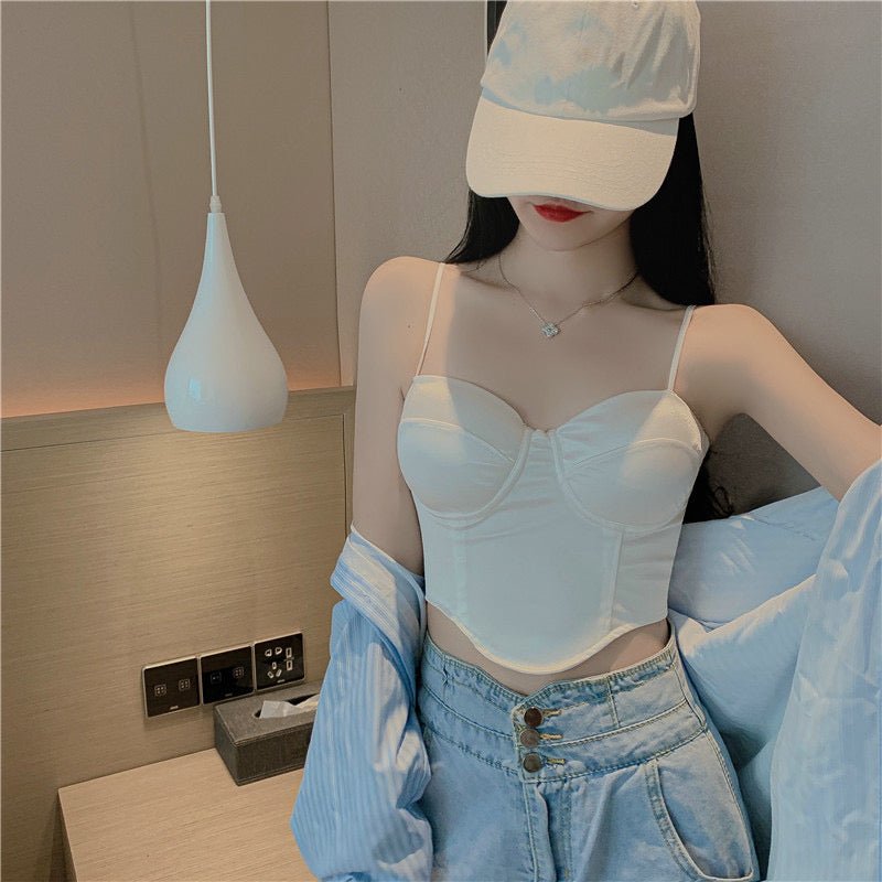 Luxe Satin Built - In Bra Bustier β Bold & Sultry - Zero Bra