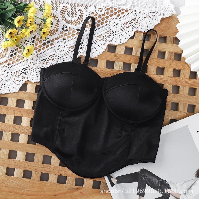 Luxe Satin Built - In Bra Bustier β Bold & Sultry - Zero Bra