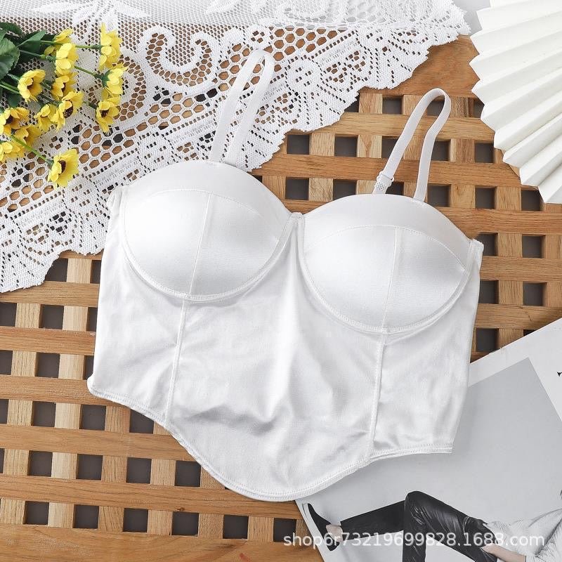 Luxe Satin Built - In Bra Bustier β Bold & Sultry - Zero Bra