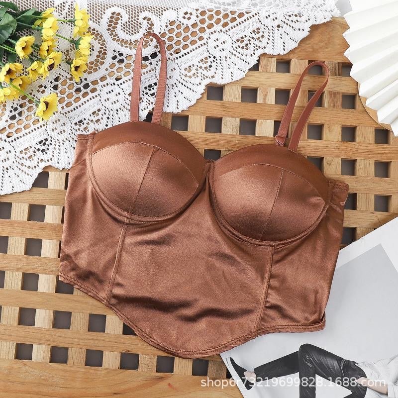 Luxe Satin Built - In Bra Bustier β Bold & Sultry - Zero Bra