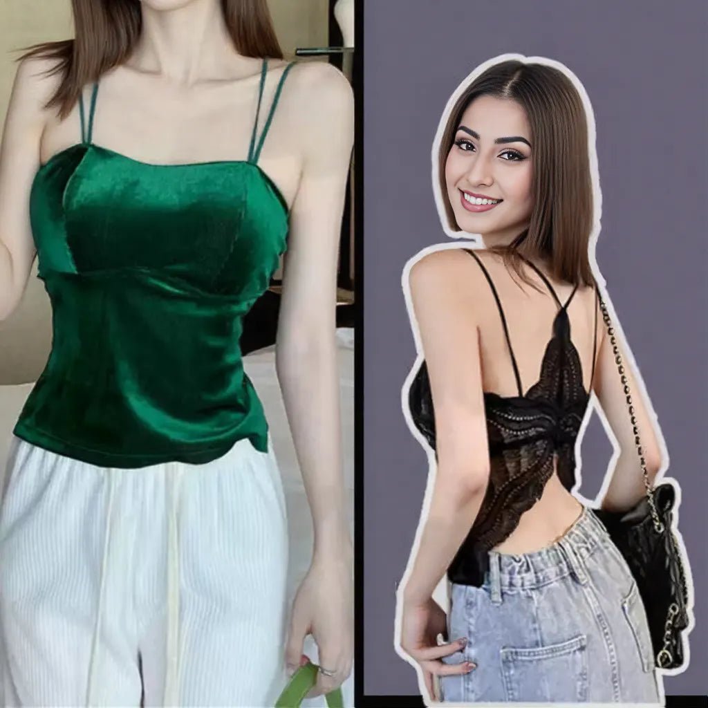 Luxe Satin & Lace Strappy Camisole β The Ultimate Glow - Up Top! - Zero Bra