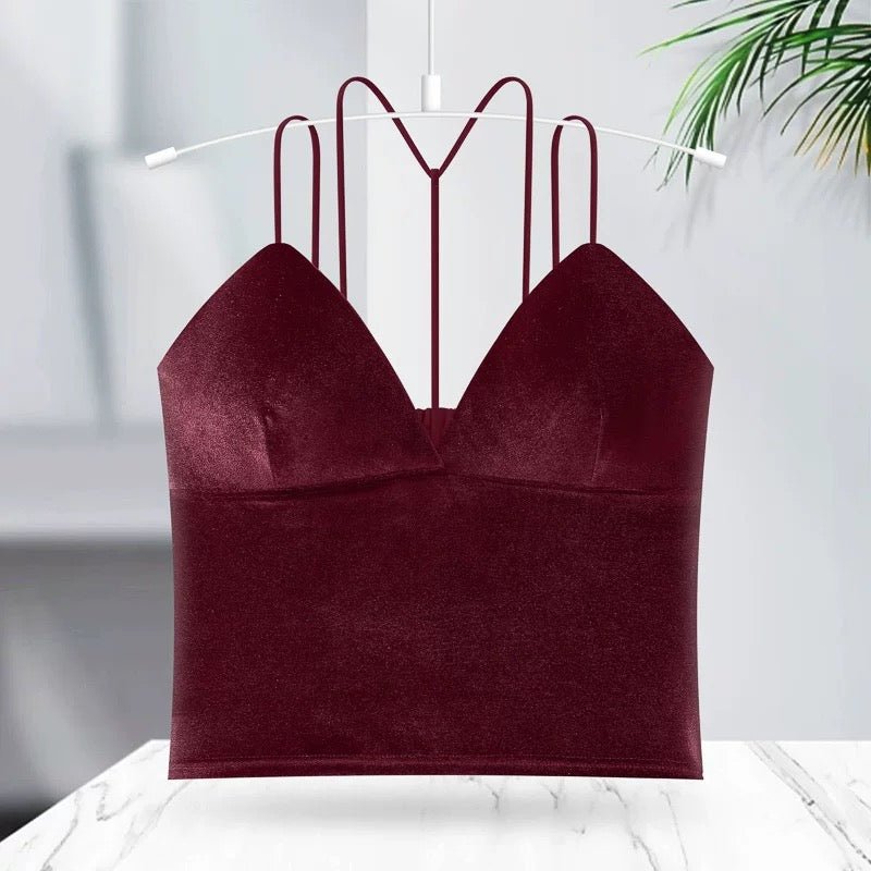 Luxe Velvet Built - In Bra Top - Zero Bra