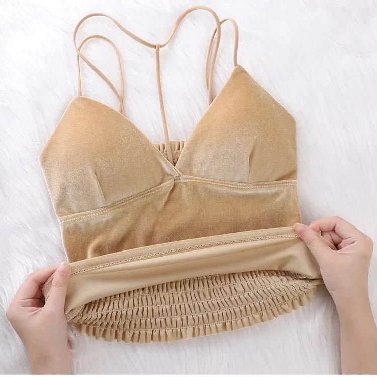 Luxe Velvet Built - In Bra Top - Zero Bra