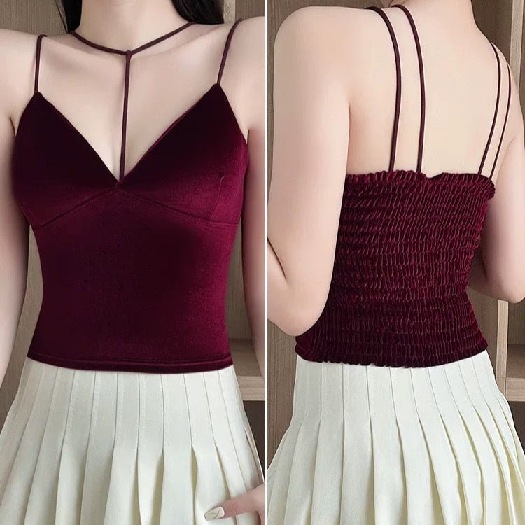 Luxe Velvet Built - In Bra Top - Zero Bra