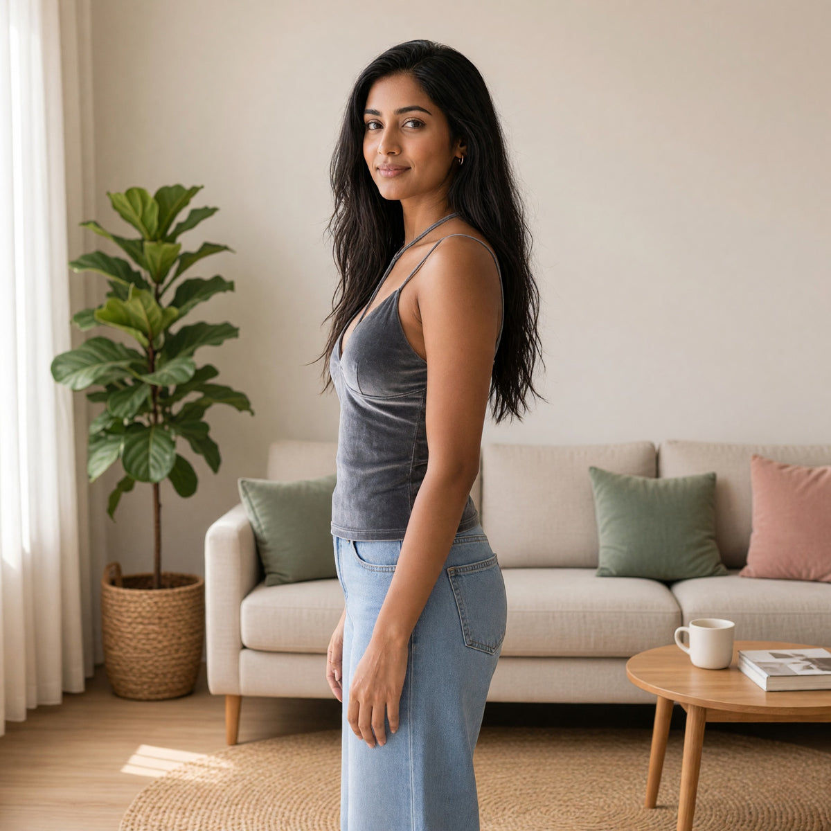 Luxe Velvet Built-in Bra Top