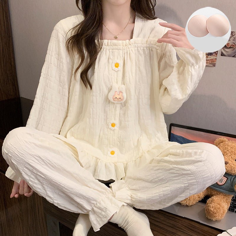 Marshmallow Bunny Built - In Bra PJ Set – Cream Puff Edition - Zero Bra