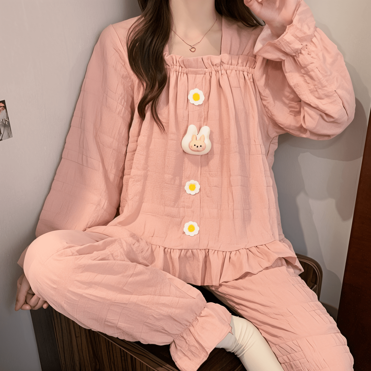 Marshmallow Bunny Built - In Bra PJ Set – Cream Puff Edition - Zero Bra