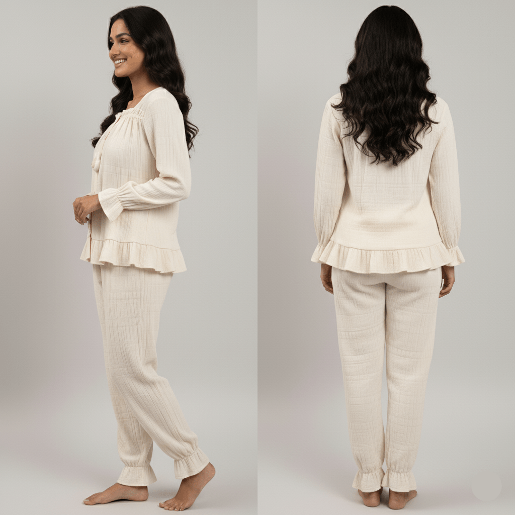 Marshmallow Bunny Padded PJ Set – Cream Puff Edition - Zero Bra