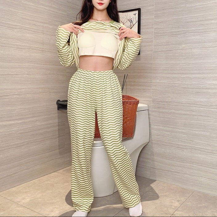 Matcha Vibes PJ Set – With Padded Bliss - Zero Bra