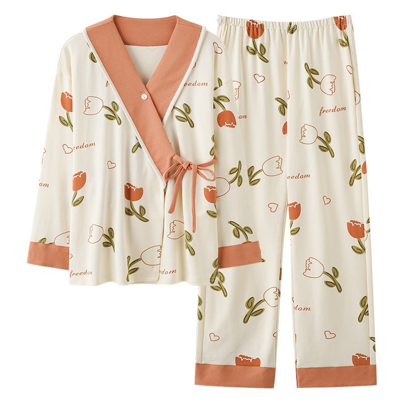 Maternity Tulip Dream Wrap PJ Set – With Padded Grace - Zero Bra