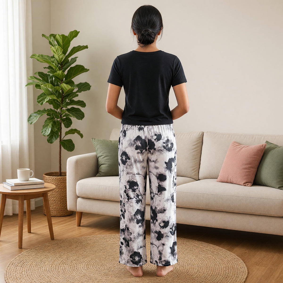 Midnight Bloom Padded Night Suit