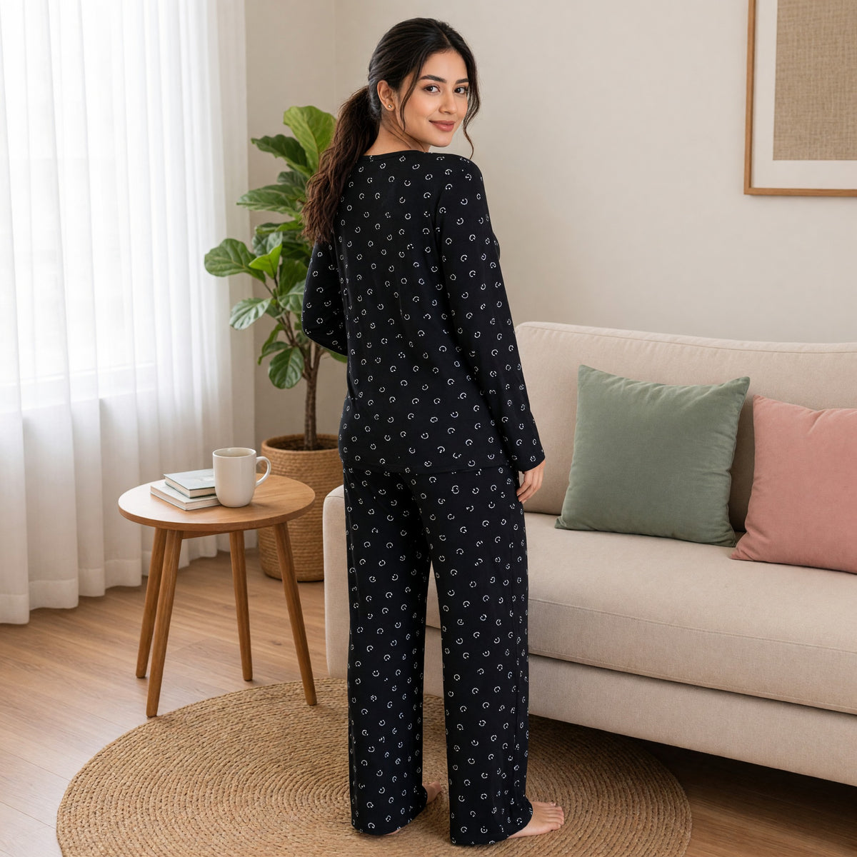 Midnight Smiley 3-Piece Padded Night Suit