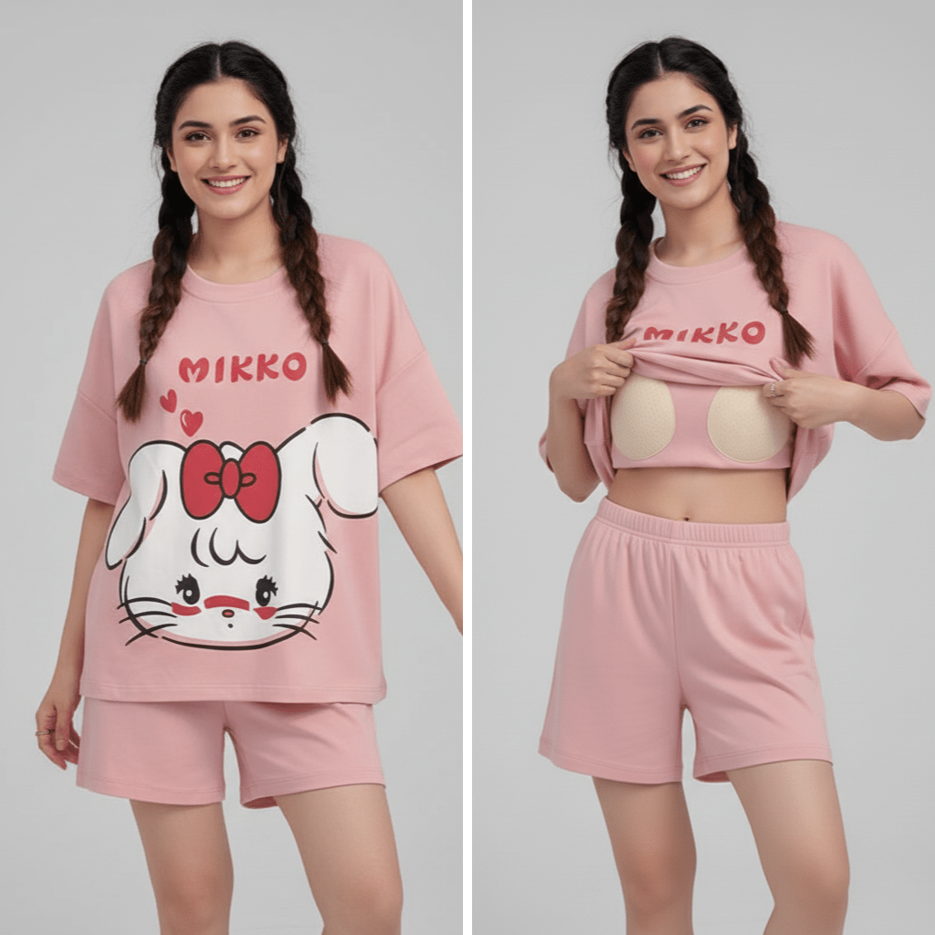 Mikko Bunny PJ Set – With Padded Cuteness - Zero Bra