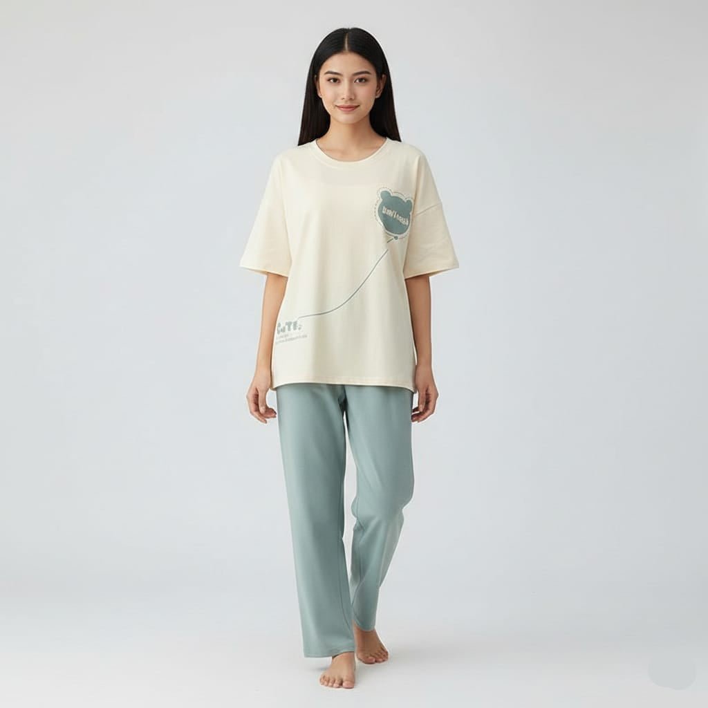 Mint Chill Lounge PJ Set – With Padded Bliss (3 - Piece Set) 🌿 - Zero Bra