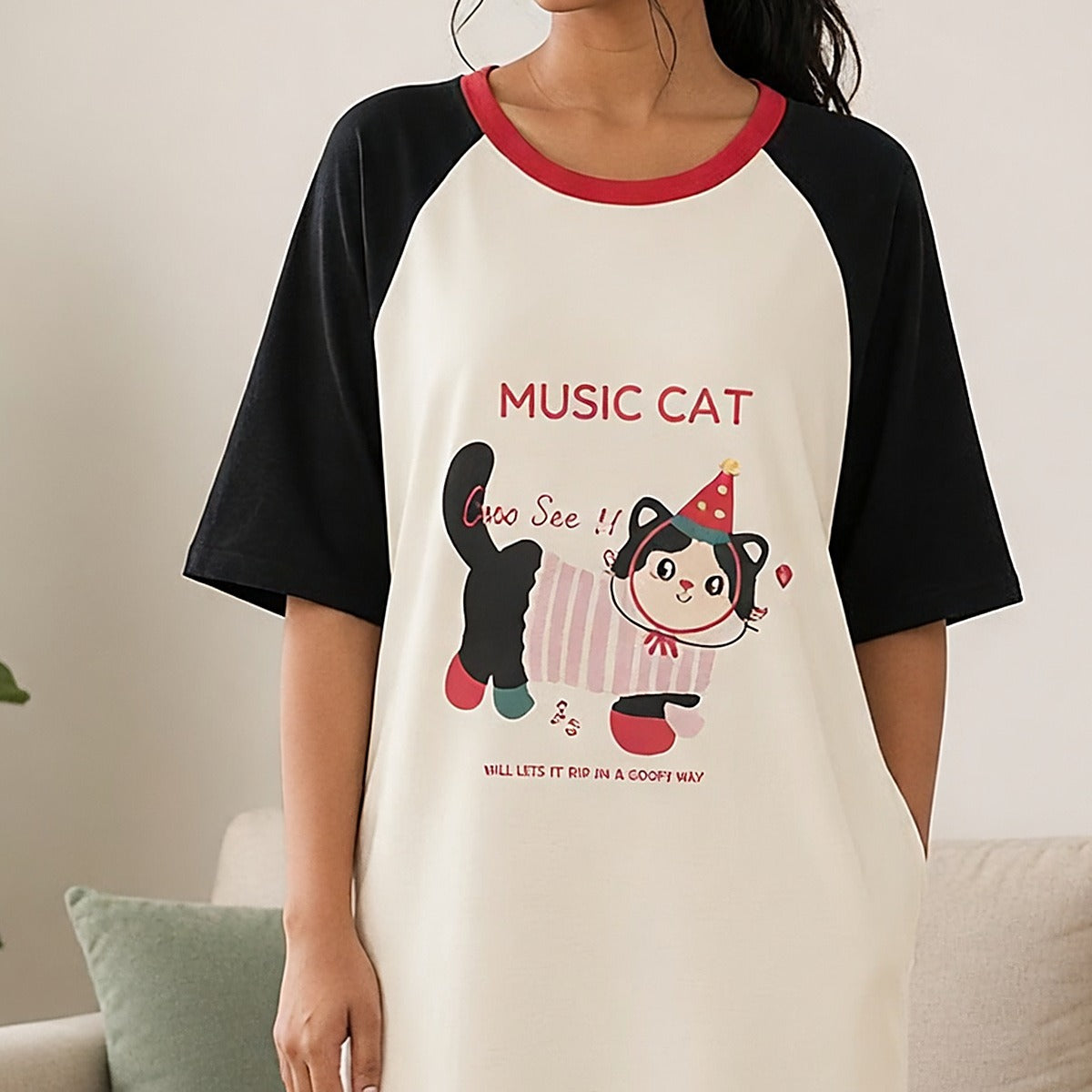 Music Cat Padded Nighty