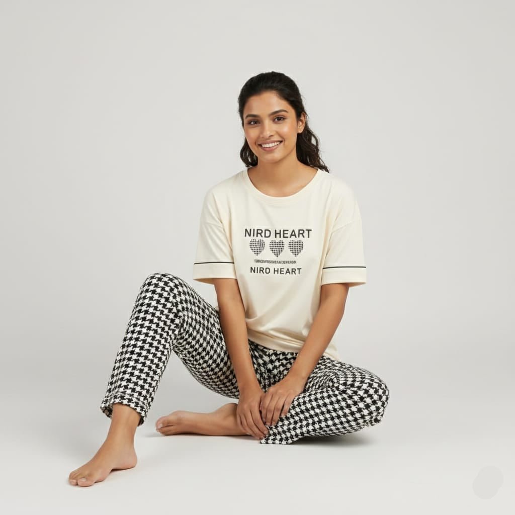 Nerd Heart PJ Set – With Padded Bliss - Zero Bra