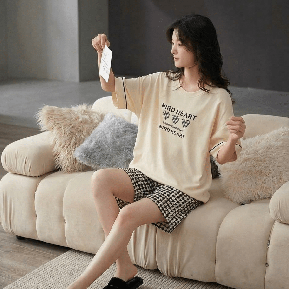 Nerd Heart PJ Set – With Padded Bliss (3 - Piece Set) - Zero Bra