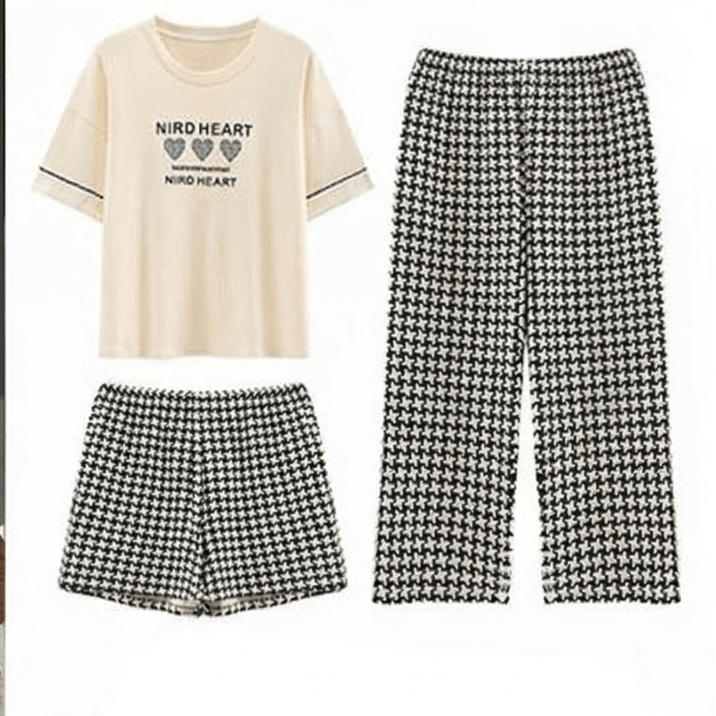 Nerd Heart PJ Set – With Padded Bliss (3 - Piece Set) - Zero Bra