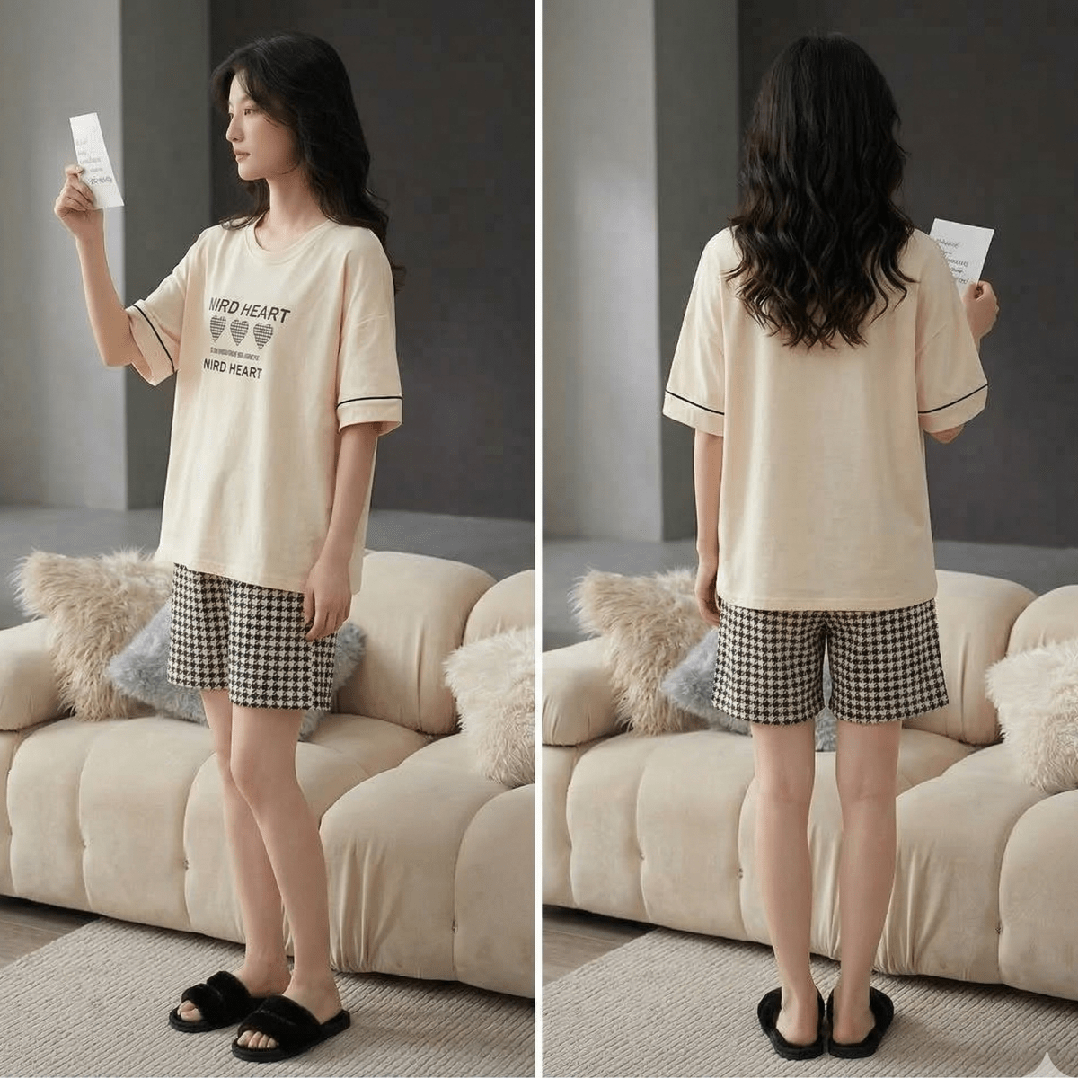 Nerd Heart PJ Set – With Padded Bliss (3 - Piece Set) - Zero Bra