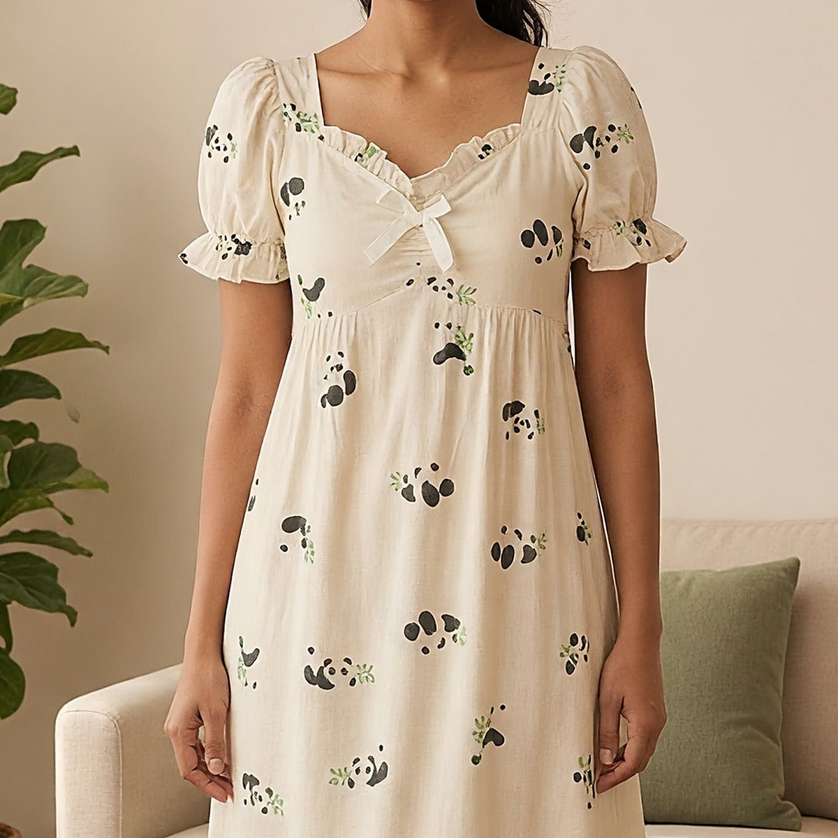 Panda Puff Padded Nighty