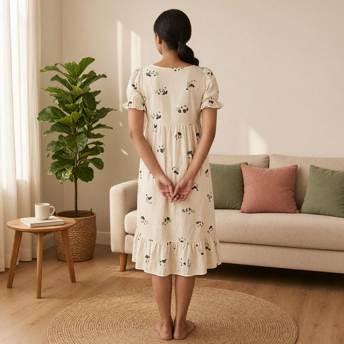 Panda Puff Padded Nighty