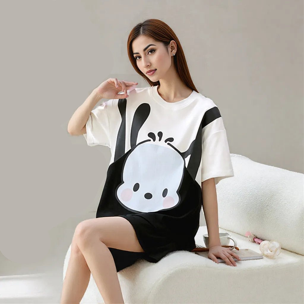 Panda Vibes Built - In Bra PJ Set – Monochrome Mood Edition - Zero Bra