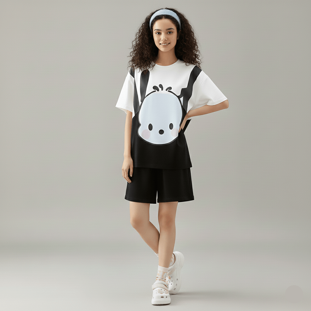 Panda Vibes PJ Set – Monochrome Mood Edition - Zero Bra