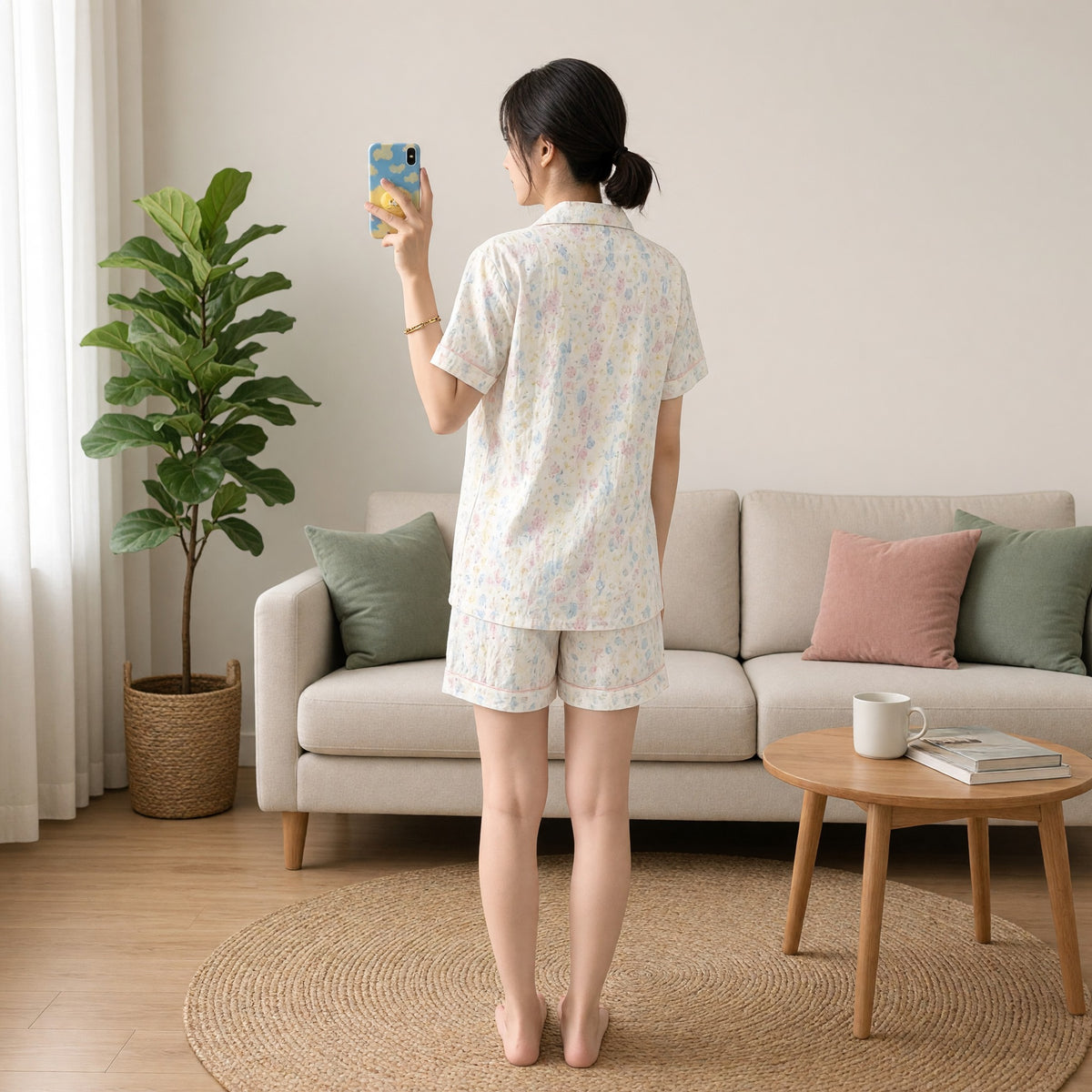 Pastel Dreamscape 3-Piece Padded Night Suit
