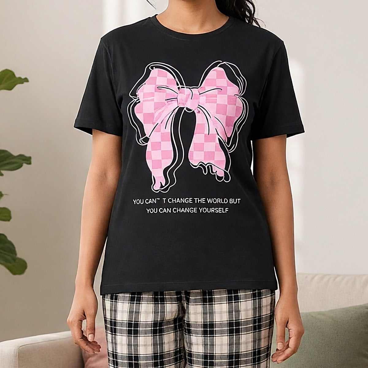 Pink Bow Muse Padded Night Suit