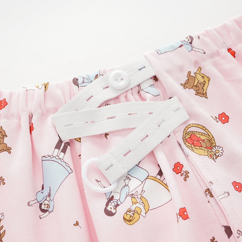 Pink Cartoon Maternity & Nursing Padded PJ Set – Playful Comfort for Mama Life - Zero Bra