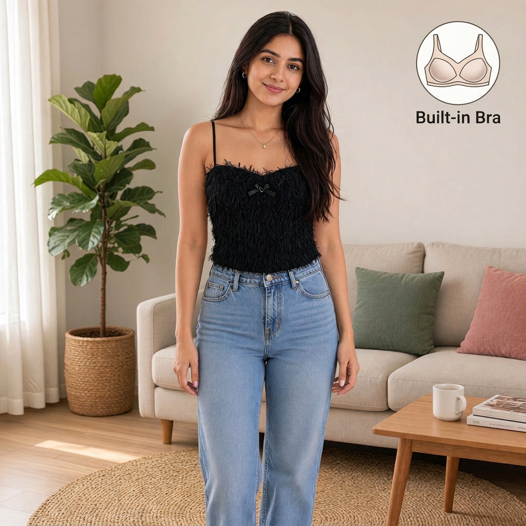 Playful Fringe Built-in Bra Top