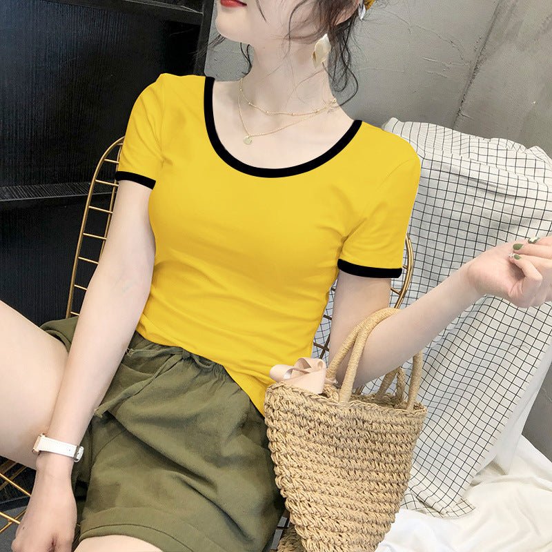 Playful Scoop Built - In Bra Tee – A Fresh Twist on a Classic! - Zero Bra