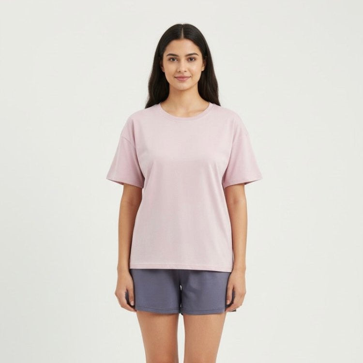 Premium Modal Blush Babe Padded Lounge Set - Zero Bra