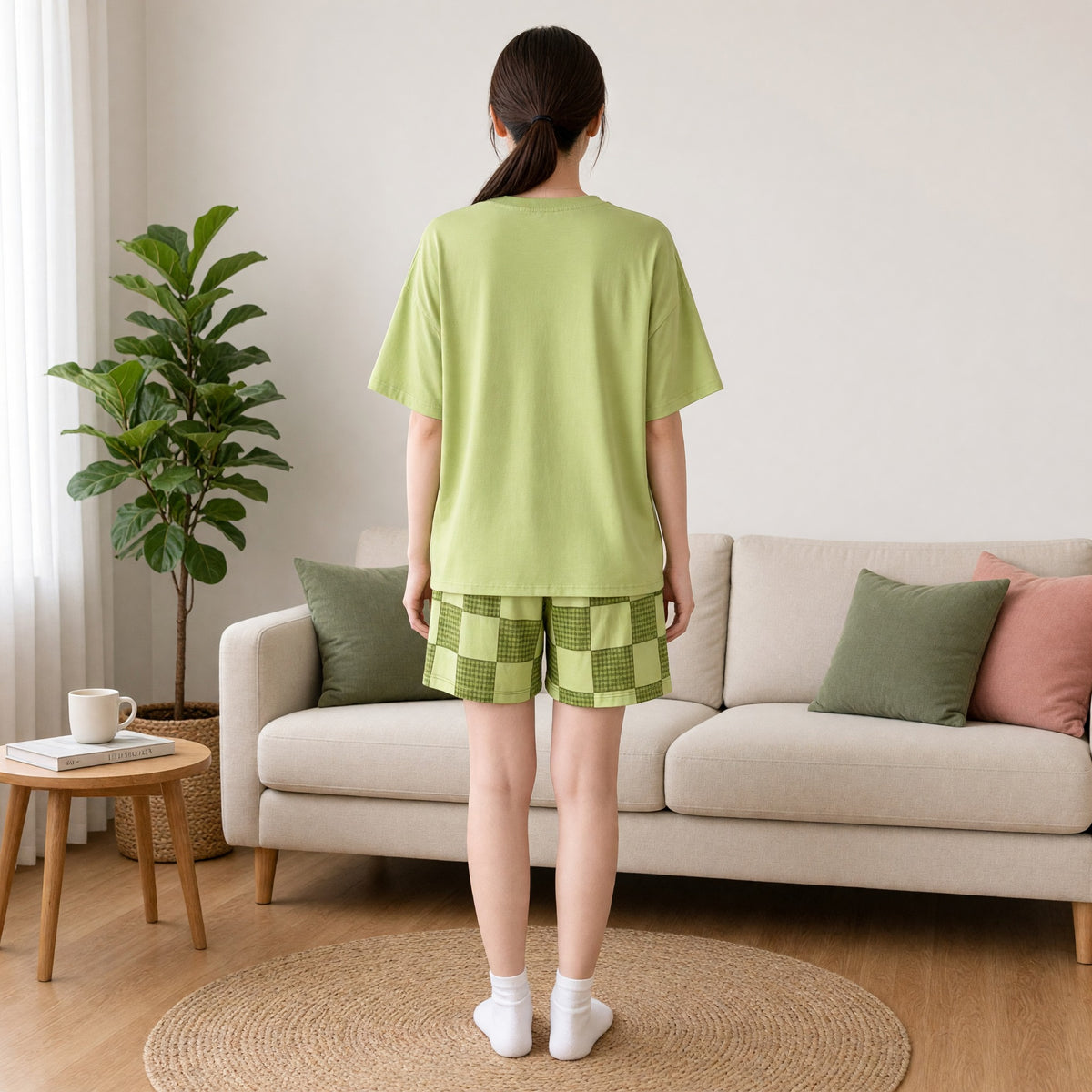 Premium Modal Matcha Padded Night Suit