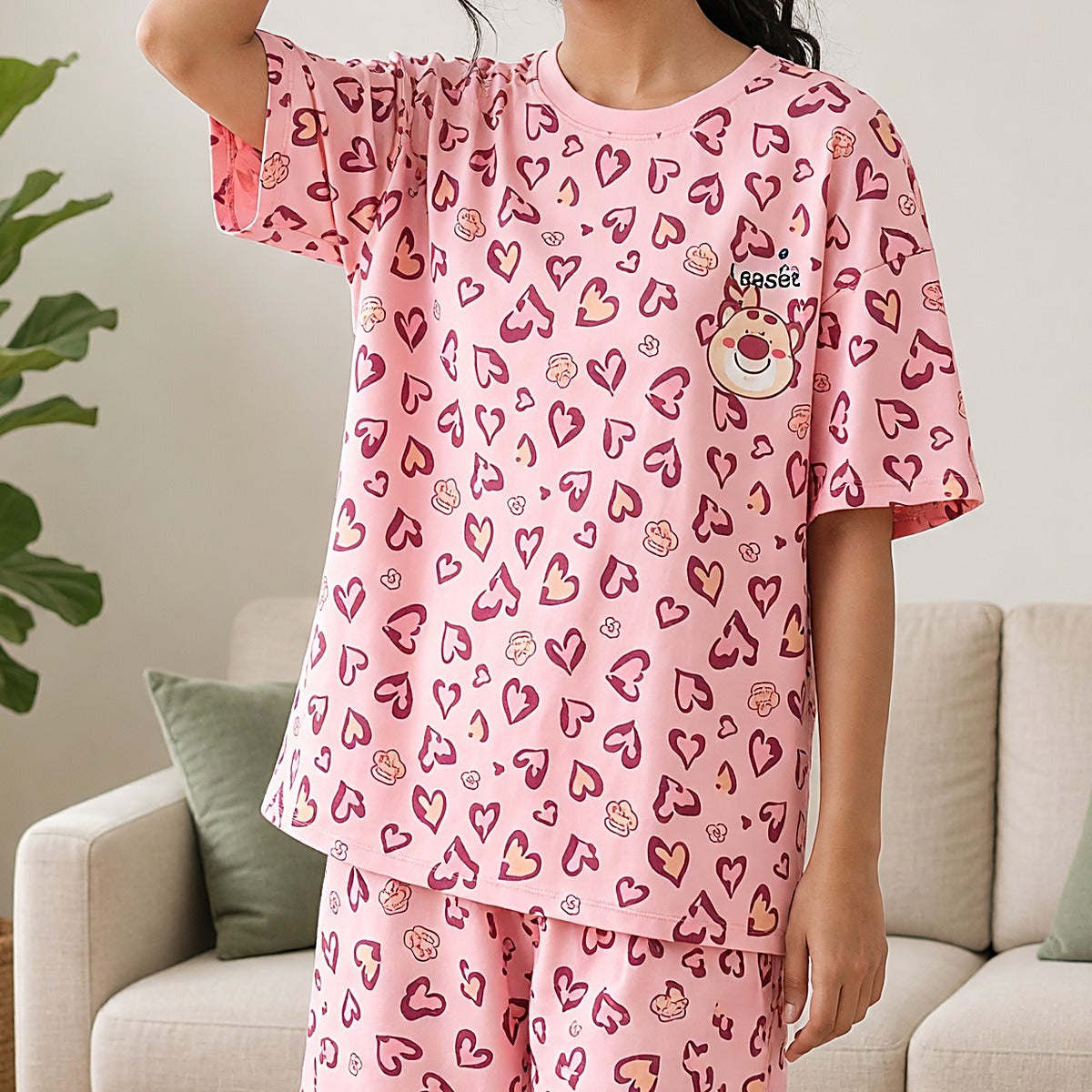 Premium Modal Sweetheart Padded Night Suit