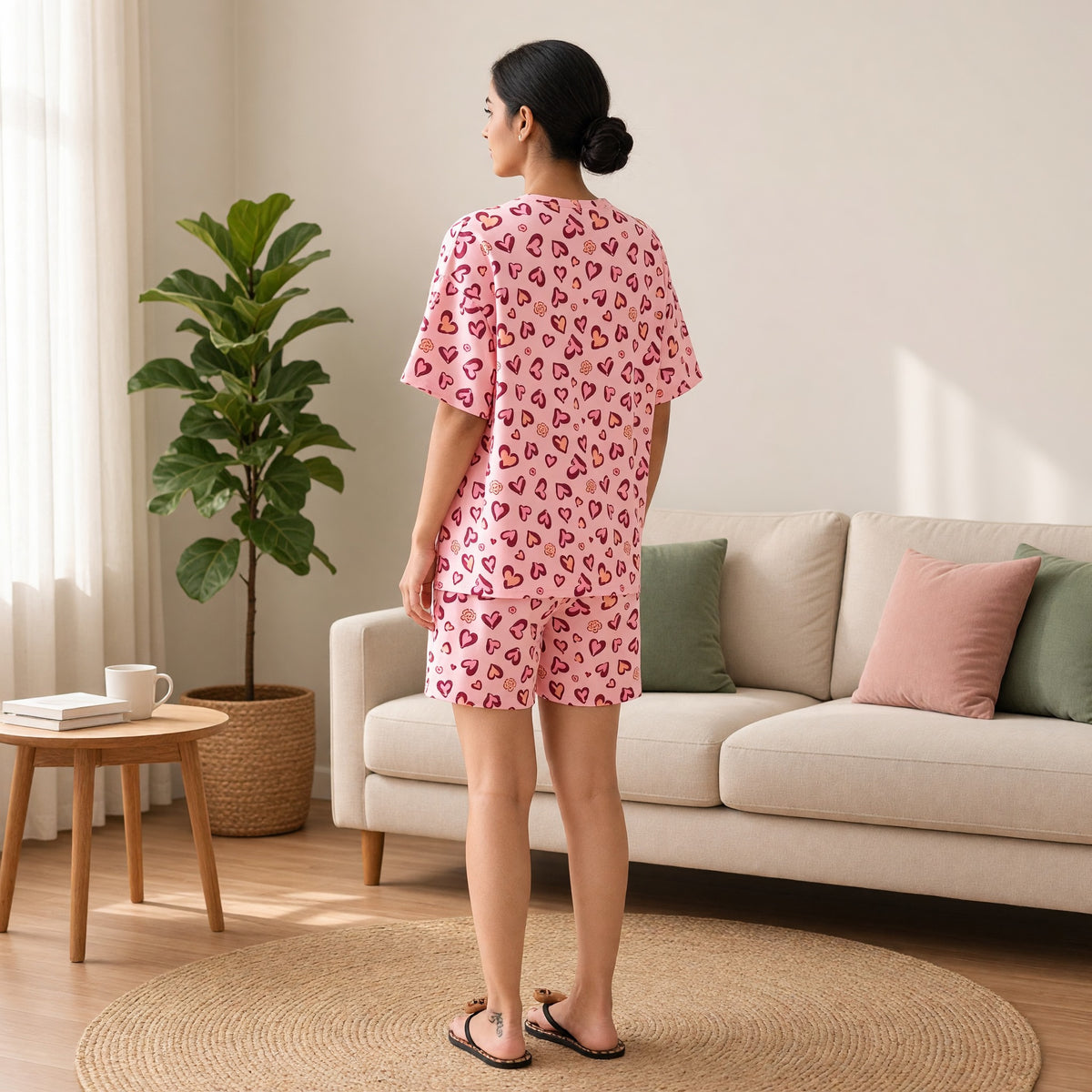 Premium Modal Sweetheart Padded Night Suit